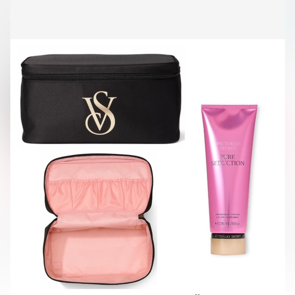 Victoria's Secret Large Makeup Bag and lotion with box